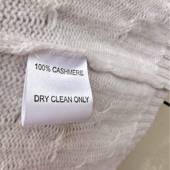 100% cashmere long cable knit duster cardigan sweater size L - Picture 8 of 9